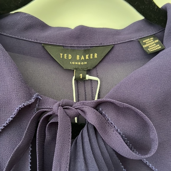TED BAKER FAITHIY RUFFLE DRESS NAVY BNWT - Picture 7 of 14